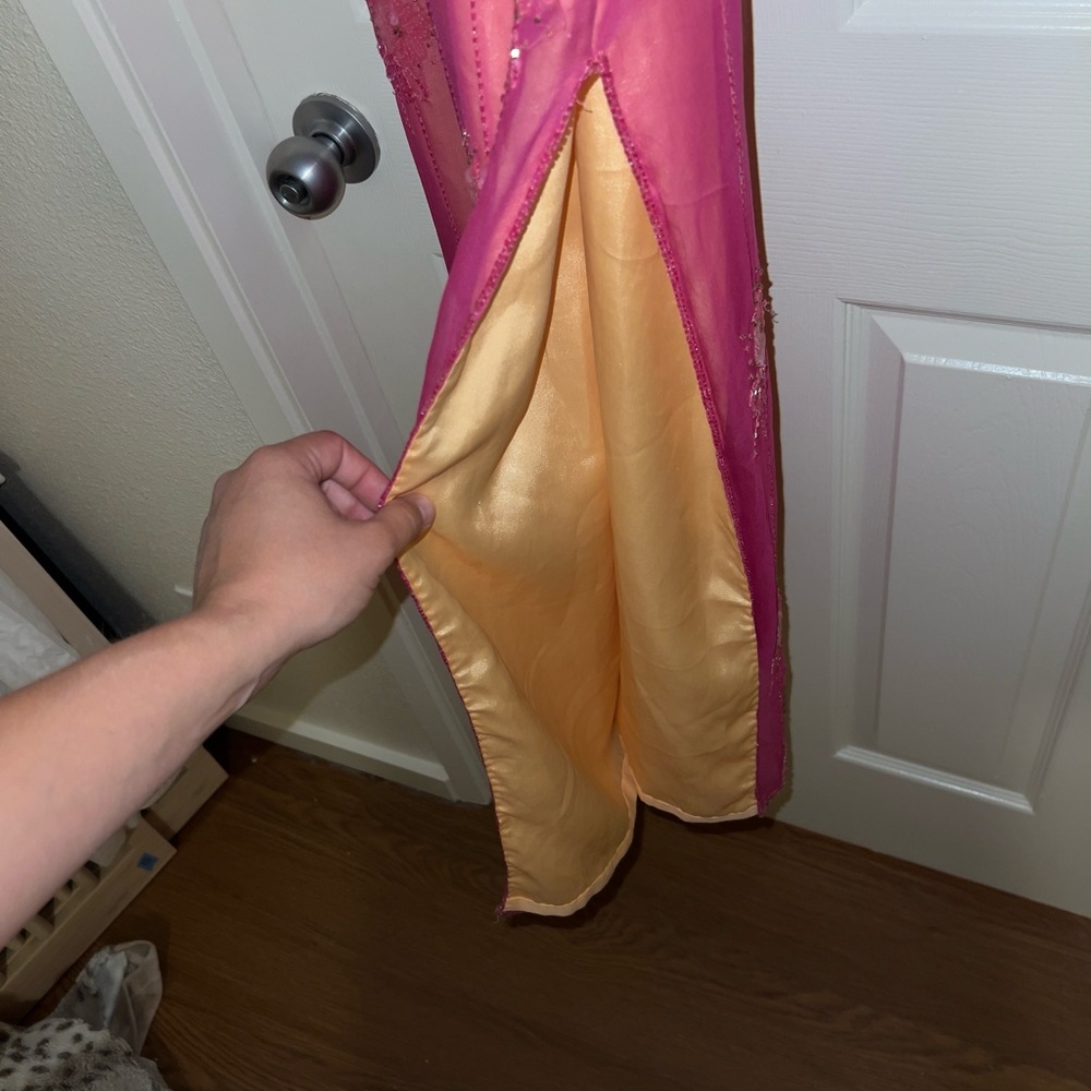 Vintage 90’s Papéll Boutique Evening Gown, Pink Silk Embellished Dress (size 8) - Picture 12 of 13